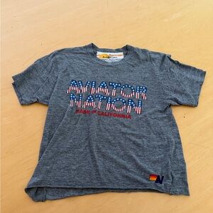 Aviator Nation Charcoal Tee with Patriotic Print